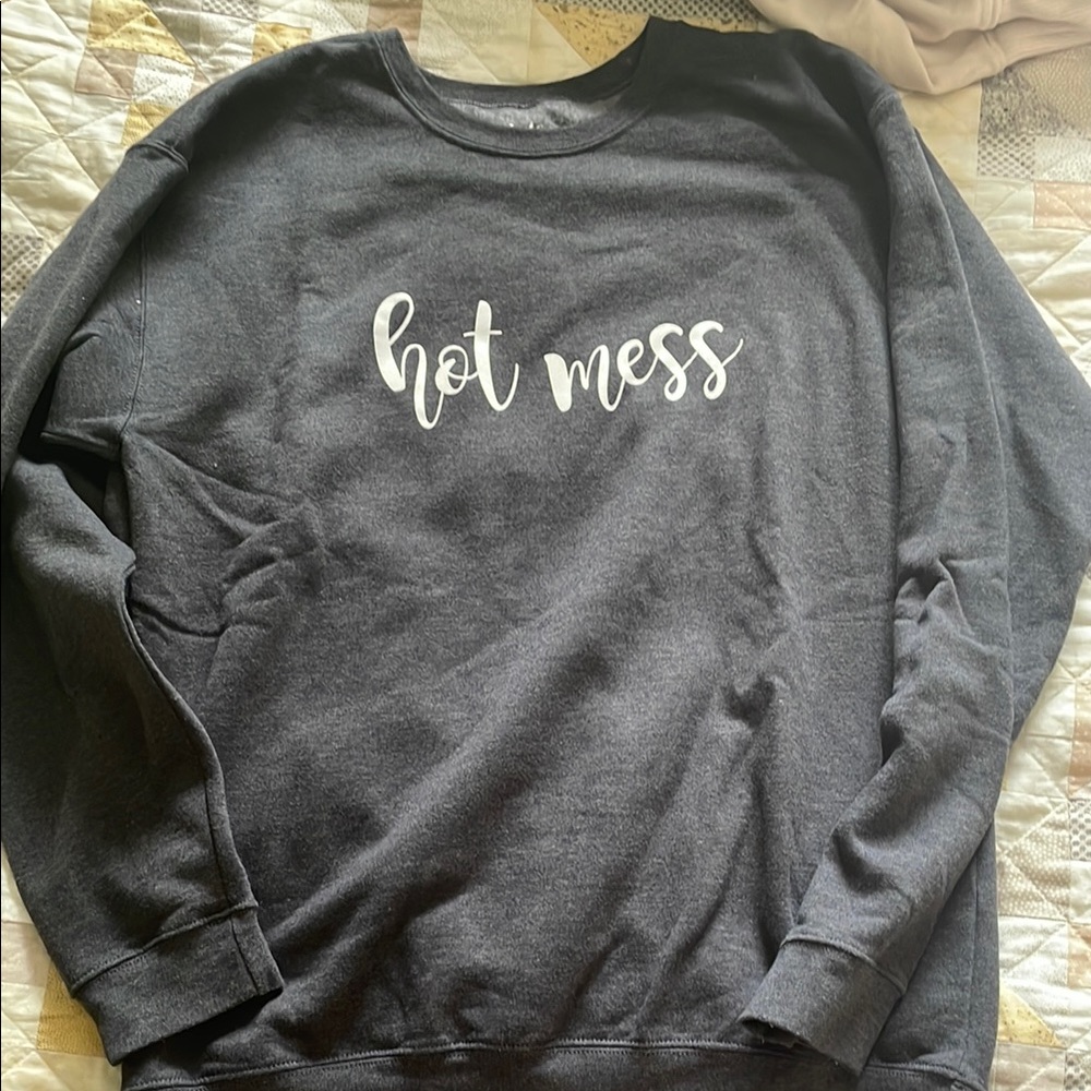 Charcoal Gray 'Hot Mess' Sweater